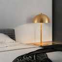 Metal Mushroom Table Lamp, 20.8" Gold Dome Table Lamp Bedside Lamp with Stable Base, Mid-Century & Modern Table Lamp for Nightstand, Bedroom, Living Room and Study Desk