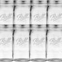 Ball Wide Mouth Glass Mason Jars with Lids and Bands, Used for Canning, Pickling, Juice, Jam, Jelly, Quart Size 32 Ounce (Pack of 6)