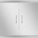 Anfrere 28" W x 19" H Outdoor Kitchen Door, Premium 304 Stainless Steel Double BBQ Panel Access Door for Outside Kitchen Commercial Grilling Station, Oven, Storage Cabinet