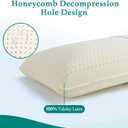 100% Natural Talalay Latex Pillow, Luxury Queen Soft Support Sleeping Bed Pillow for Side, Back, and Stomach Sleepers, Soft Latex Foam Pillow, Removable Breathable Cotton Cover (Queen (Soft))