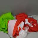 5 Pcs 12 ft Skeleton Christmas Costume Accessories Set Includes Santa Claus Top, Hat, Fake Fur Beard, Belt, Pants, and Scarf for Xmas Garden Lawn Outdoor Decoration Adult