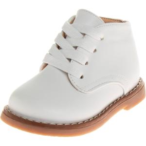 Josmo Baby Boys Girls Unisex Walking Shoes First Step Walker - Lightweight Synthetic Dress Boots Non-Slip Bottom High top - White (Size 4 Infant)
