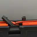 FELICON Folding Utility Cart Portable Rolling Crate Handcart with Durable Heavy Duty Plastic Telescoping Handle Collapsible Hidden Lid 4 Rotate Wheels for Travel Shop Move Office Teacher(Red & Black)