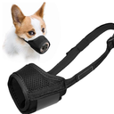 LUCKYPAW Dog Muzzle Anti Biting Barking and Chewing with Comfortable Mesh Soft Fabric and Adjustable Strap, Black, Small