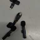 Mini Wireless Lavalier Microphone for iPhone, iPad, Android Phone - Noise Reduction Lapel USB C Bluetooth Mic for Recording, Clip on Omni Lav Mic for Video Recording, Tiktok, YouTube, Vlog (Black J25 2IN1)