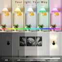 Modern Wall Sconces Set of 2, Wireless Battery Operated Wall Sconces, 2 Pack No Wiring Plug in Wall Lamp with RGB Smart Bulb, Easy Install Portable Wall Light for Bedroom, Living Room (Gold)
