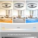 AIKVSXER Ceiling Fan with Light,20" Flush Mount Ceiling Fan,6 Speeds,3000-6500K Dimmable LED, App&Remote Control, Quiet DC Motor for Bedroom Living Room Modern Ceiling Fans with Lights (Black)
