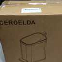 CEROELDA Small Bathroom Trash Can with Lid Soft Close-5L/1.3 Gal Stainless Steel Garbage Can-Step Pedal Wastebasket Slim Trash Bin for Office, Bedroom, Toilet, Live Room-White