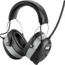 ZOHAN EM042 AM/FM Radio Headphone with Gel Pads,Ear Protection Noise Reduction Safety Ear Muffs,Ultra Comfortable Hearing Protector for Lawn Mowing and Landscaping (Gray with Gel Ear Pads)