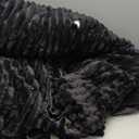 EXQ Home Fluffy Comforter Set Queen Size - Super Soft Faux Fur Stripe Jacquard Comforter 3 Pieces, Black Fleece Bedding Set,Winter Warm Bed Set,1 Comforter with 2 Pillowcases