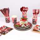 175 Piece Rugby Themed Disposable Plate and Napkin Set, Rugby Party Supplies Tableware Set, Sports Birthday Decorations, Children's Party Supplies (25 Guests)