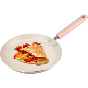 Crepe Pan, Dosa Pan, 8.7 inch Nonstick Crepe Pan, Dosa Tawa Tortilla Pan, Induction Compatible (Light Pink)