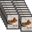 Memory Island 8x10 Photo Frames for Wall and Tabletop Display, 8 by 10 Black Picture Frames with HD Plexiglass, Set of 15