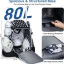 KAVIGOR Catchers Gear Bag, 80L Baseball/Softball Backpack Holds 2 Sets of Gear with Shoe Compartment, Helmet Holder & Cooler Pocket (Black)
