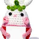 Personalized Gifts for Fathers Dad Women Men Mom- Blank Gift Cards-Emotional Support Handmade Crochet Bunny-Funny Gift Idea for Mothers Day Birthday Anniversary Retirement Graduation Wedding