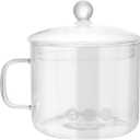 Clear Glass Simmer Pot for Stove Potpourri 1L/34OZ Heat-resistant Glass Saucepan with Cover Cookware Set Clear Cooking Pot with Lid and Handle for Potpourri, Pasta Noodle, Soup, Milk, Baby Food