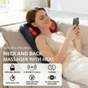 Shiatsu Neck and Back Massager with Heat, Deep Tissue Massage Cushion for Pain Relief, 20-Node Kneading, Vibration & Infrared Heating, Ergonomic Chair Back Massager for Home Office