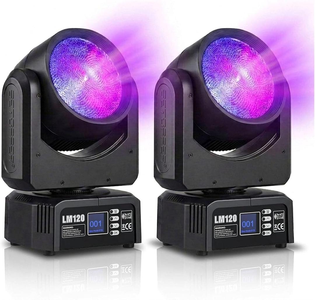 Betopper LM120 Moving Head Light,4in1 120W Stage Spot DJ Light for Party,2P
