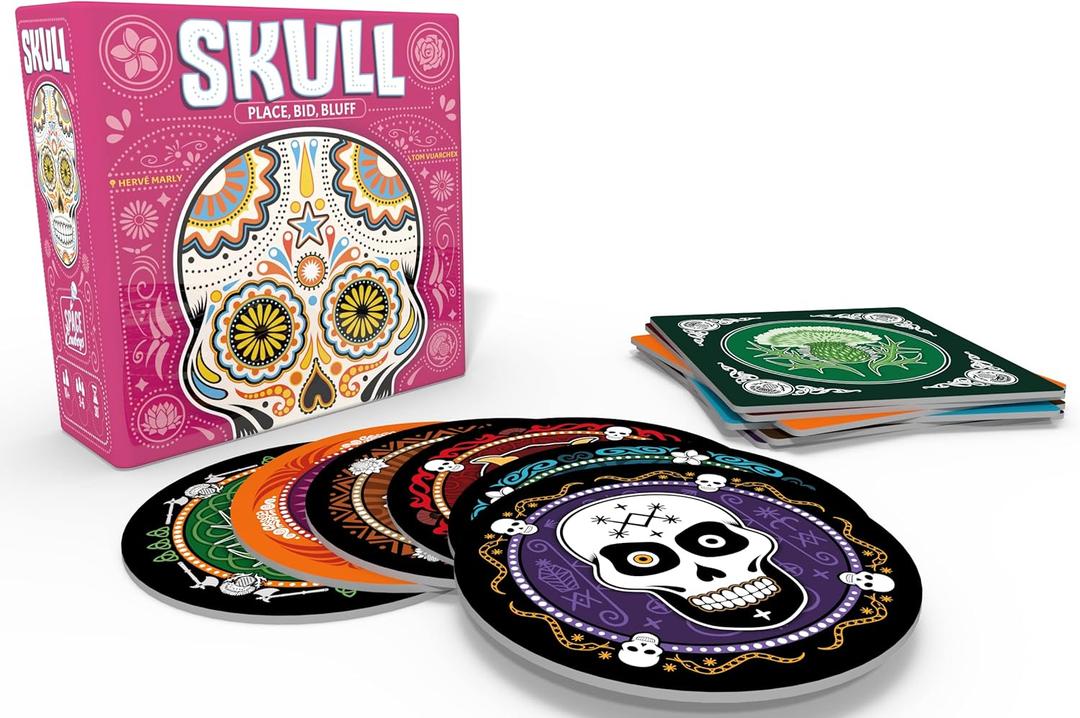 Asmodee Skull Party Game - Bluffing and Strategy Game, Family Fun for Kids & Adults, Ages 13+, 3-6 Players, 30 Minute Playtime