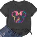 Magic Castle Shirt for Women Cute Magic Kingdom Graphic Print Holiday Vacation Weekend Tee Tops (S)