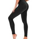 High Waisted Leggings for Women - No See Through Tummy Novelty Workout Yoga Pants with Pockets Reg & Plus Black M