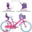 JOYSTAR Little Daisy Kids Bike for Girls Boys Ages 2-10 Years, 12 14 16 20 Inch Girls Bikes with Doll Bike Seat & Streamers, Boys Bike with Flag & Number Plate, Multiple Colors