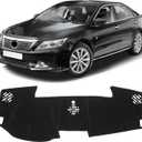 KUST Black Dash Cover for Toyota Camry (XV50)/ Camry Hybrid 2012-2017 (Not fits Dashboard with Set Time Clock) Polyester Dashboard Cover Non-Slip Interior Accessories for Camry Dash Mat No Glare