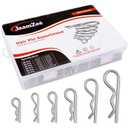 2 x Cotter Pins 250 Pcs r pins - Sturdy & Durable Alloy Steel - R- Shaped Heavy Duty Cotter Pin Assortment Kit in 6 Different Sizes - Perfect for Mechanics, Lawn Mowers, & RV Owners