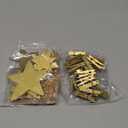 Mkono Hanging Photo Display Boho Decor Wooden Stars Garland with Metal Chains, Pictures Cards Holder with 25 Wood Clips, Wall Art for Christmas Living Room Bedroom Dorm Decor, Teen Girls Gift, Gold (Large)