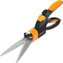 SZHLUX Grass Shears 360-Degree Swivel Blades, Ultra-Sharp Grass Cutter with 5 Stainless Steel Blades, Gardening Shears and Plant Cutting Scissors (Orange)