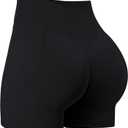 Sunzel Hidden Butt Lifting Scrunch 4 Inch Biker Shorts with Pocket Women No Front Seam High Waist Tummy Control Yoga Shorts (Large, Black)