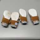 DcOaGt Dog Shoes Large Size Dogs,Mesh Breathable Dog Boots & Paw Protectors for Hot Pavement Summer Winter Snow, 360Anti-Slip Dog Booties with Reflective Strips for Hiking/Walking,Khaki 4PCS(Size 6)