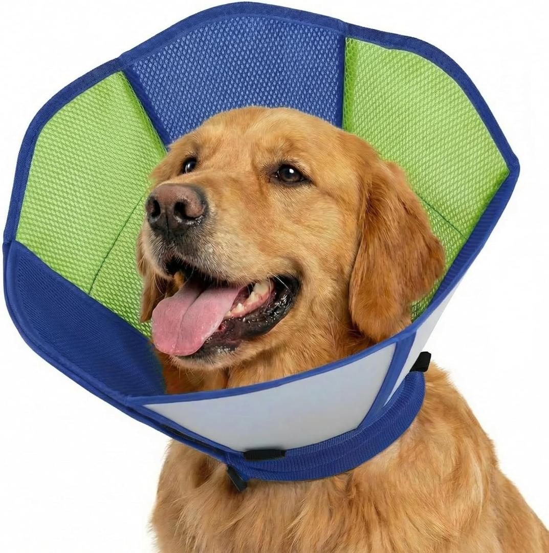 Dog Cones for Dogs, Soft Cone for Dogs to Stop Licking, Adjustable Dog Cone Collar Alternative After Surgery for Wound Care, Spay, Neuter, Blue XL