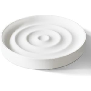 Diatomite Soap Dish Holder, Stone Bath Dish, Quick Dry Stone Bar Holder, Fast Drying Soap Saver, Diatomaceous Earth Tray for Hand Soap, Sponge Organizer, White (1-Pack)
