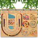 NOAVAOL Bead Boards for Jewelry Making, Combi Bamboo Beading Board for Jewelry Bracelet Making, Beading Trays Jewelry Design Mats for Necklace, Bracelet, DIY Design