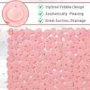 SONGZIMING Pebble Bath Mat for Bathtub to Anti Slip Bathtub Mat in Shower with 16 Inches by 35 Inches (Pink)