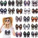 2 x Halloween Bow Iron on Transfers - 20 Sheets DTF Ready to Press Heat Patches Vinyl Designs Ghost Pumpkin Stickers Decals for Girl Women T Shirts Clothes Hoodies DIY Crafts Applique Decoration