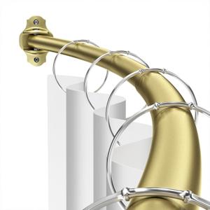 Shower Curtain Rod Curved, Adjustable 40-72 inches Extra Wide Curved Shower Rods for Bathroom, Rust proof Shower Rod, Stainless Steel Curved Curtain Rod for Shower, Bathtub, Gold
