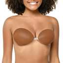 Niidor Self Adhesive Bra Push up Strapless Invisible Backless Sticky Bras Silicone Bra for Women-Coffee-D