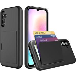 Galaxy S24 Case with Card Holder,Credit Card Slot Protective Wallet Case for Samung Galaxy S24 - Black