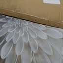 Yihui Arts White Flower Canvas Wall Art - Floral Artwork Print with Embellishment for Calm and Aesthetic Bedroom Decor (40"L x 30"W)