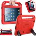 AVAWO Kids Case Built-in Screen Protector for iPad 2 3 4 Old Model- Shockproof Handle Stand Kids Friendly Compatible with iPad 2nd 3rd 4th Generation (Red)
