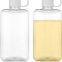 2 Pack Portable Flat Water Bottles, 17 oz BPA Free Tritan Plastic Travel Water Bottle, Slim Drinking Bottle for Outdoor Sports, Camping, Fitness, Fits Purse Bag Pocket (White)