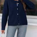 Saodimallsu Womens Cardigan Sweaters Button Down Long Sleeve Knit Outerwear 2025 Trendy Fashion Open Front Outfits (S)