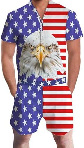 RAISEVERN Mens Romper Zipper Jumpsuit Male Shorts Sleeve One Piece Overalls Bro Outfits, Small