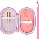LTGEM Case Compatible with Logitech POP & Pebble Mouse 2 M350s/M350/M355/M340/i345 Wireless Bluetooth Mouse, Pink+Grey (6.Rose)