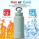 32oz Insulated Tumbler with Magnetic Phone Holder, Gym Water Bottle | Leak Proof Lid, 24hr Cold & 12hr Hot, Non-Slip Base | Travel Mug, Reusable & Eco-Friendly (mint green, 32, ounces)