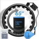 U2 Black-32 Knots 19- 65, Detachable & Size Adjustable Weighted Hula Hoop for Kids Adults Weight Loss, Infinity Hoop Plus Size, Abdominal Toner,5 Color Balls, Free Waist Trimmer & Wash Bag