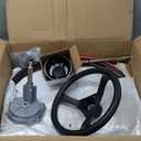 15 FT Boat Control Cable Outboard Rotary Steering System Kit With 12.5 Inches Wheel - Durable Marine Replacement for Mechanical/Manual Steering of Yachts, Fishing Boats
