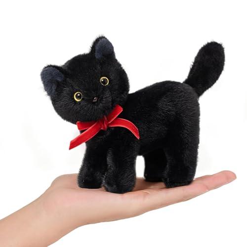 Ditucu Black Cat Stuffed Animals Cute Soft Kitten Plush Doll Small Kitty Plushies Toys Gifts for Kids 6 inch